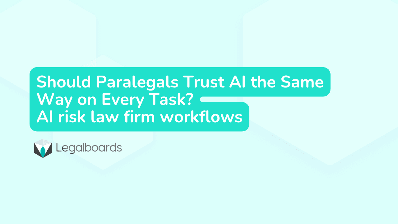 Should Paralegals Trust AI the Same Way on Every Task?